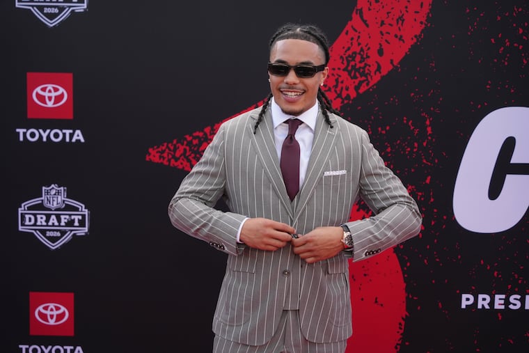 Newest Eagles wide receiver dressed with style for the 2026 NFL draft.