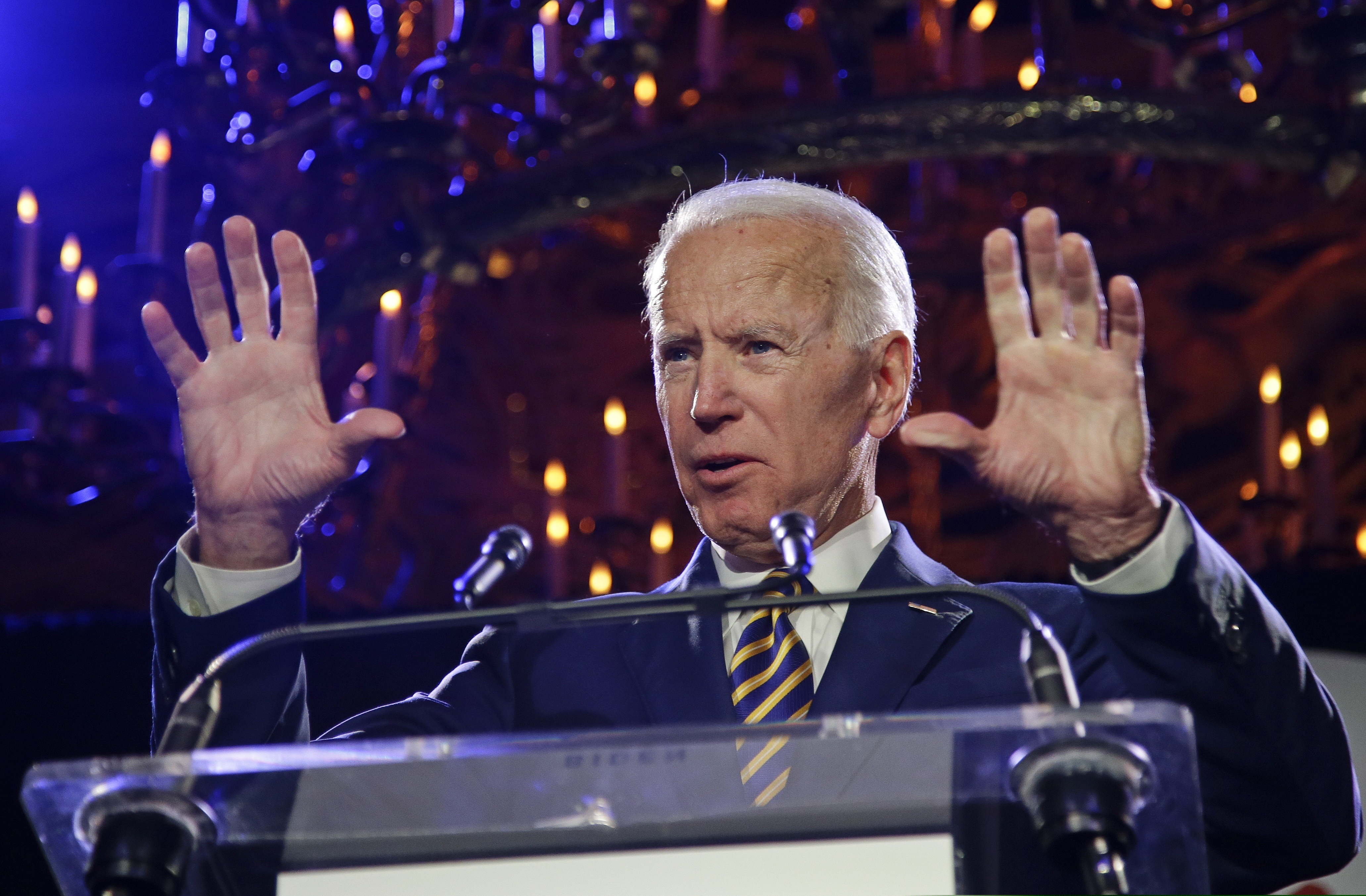 Former Vice President Joe Biden speaks at the Biden Courage Awards Tuesday, March 26, 2019, in New York.