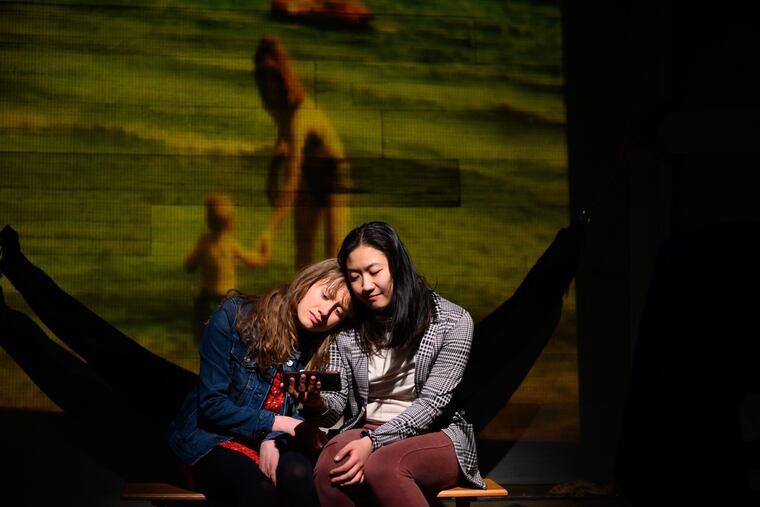 Alison Ormsby (Caitlin) & Annie Fang (Nell) in Azuka Theatre’s production of SHIP.