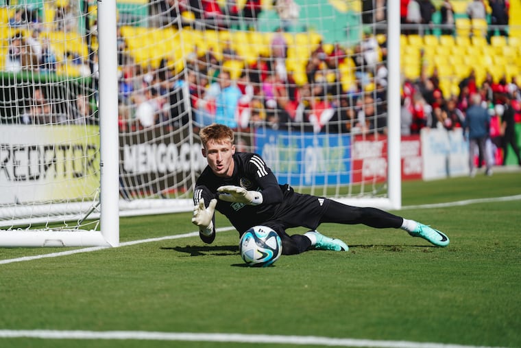 Holden Trent working out before a Union preseason game last January.