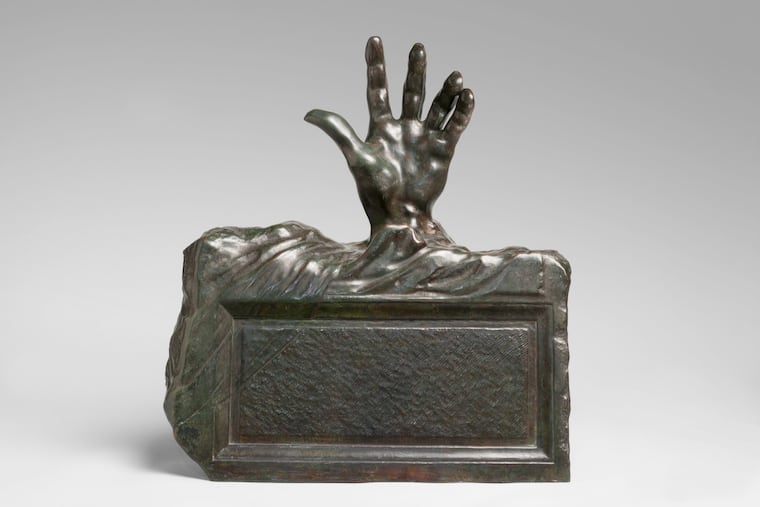 "The Hand from the Tomb," modeled 1914 by Auguste Rodin, cast 1925 by the founder Alexis Rudier, part of the exhibition "Rodin's Hands" now at the Rodin Museum in Philadelphia.
