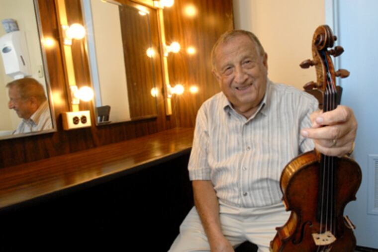 An orchestra violinist since 1951, Jerome Wigler has played with Ormandy, Toscanini, Stravinsky — and Sinatra. He says he’s only getting better with age. (April Saul / Staff Photographer)