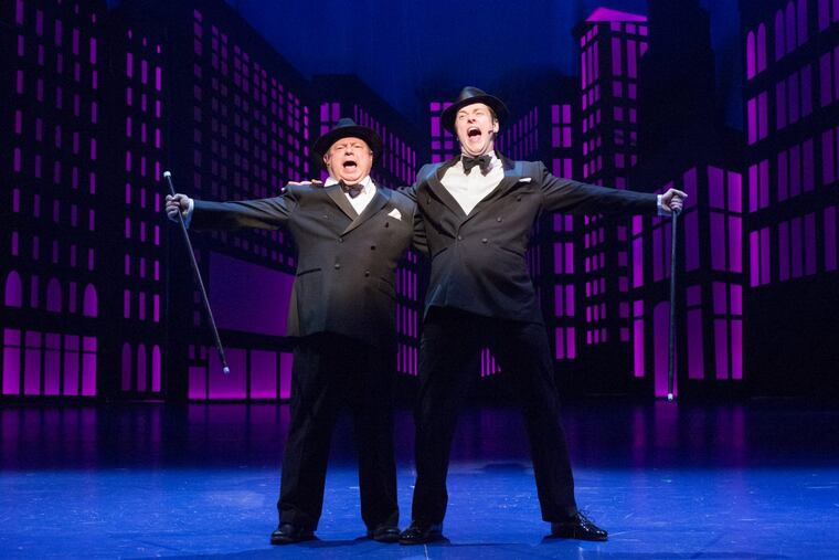 Danny Rutigliano (left) and Michael Doherty in "The Producers," through April 1 at Bristol Riverside Theatre.