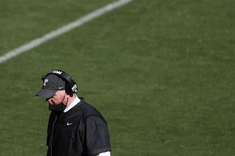 Temple coach Rod Carey had a lot to hang his head about last season.