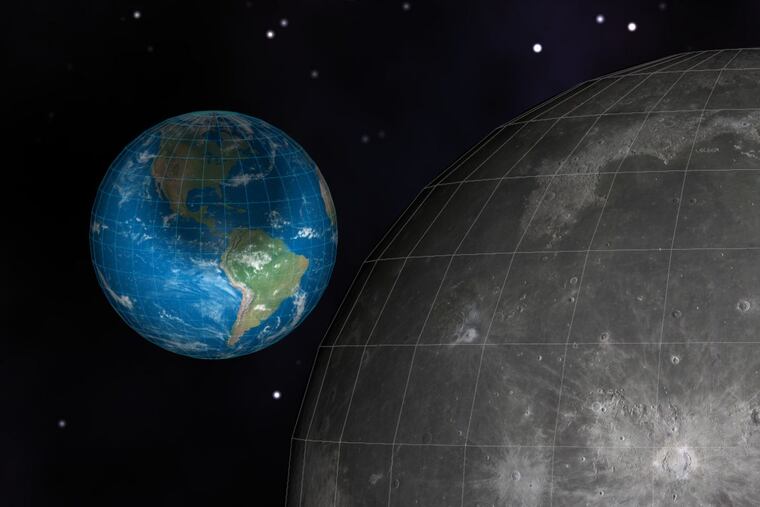 The solar eclipse as viewed from the moon. Illustration by Jon Snyder / Staff artist