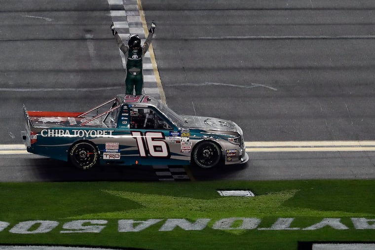 Austin Hill (16) broke Kyle Busch's track record at Pocono Raceway en route to qualifying first for the Gander RV 150.