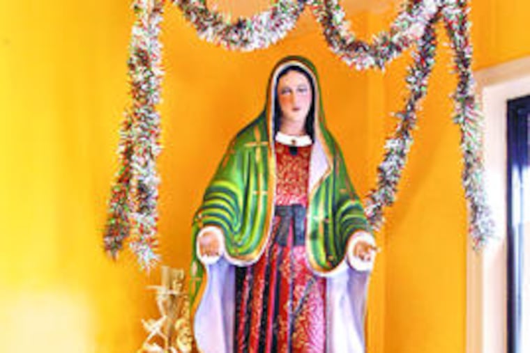 ... and menu propped in front of the Virgin Mary, is an appealing destination on the diner's list.