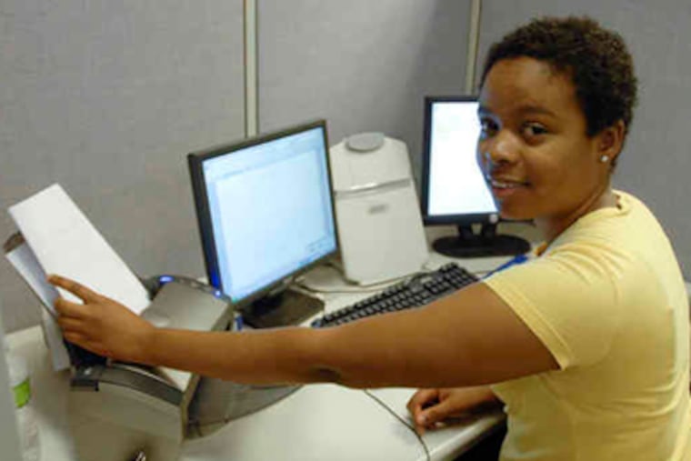 Gennefer Hall has worked at the trust office for a year, helping clients with paperwork for such benefits as the PACE prescription program, food stamps, and property tax rebates. (Ron Tarver / Staff Photographer)