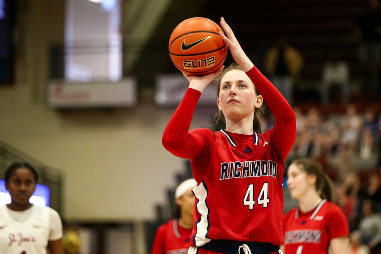 Richmond forward Maggie Doogan, seen here against St. Joseph's earlier this season, was named the Atlantic 10 Player of the Year in women's basketball for the second year in a row.