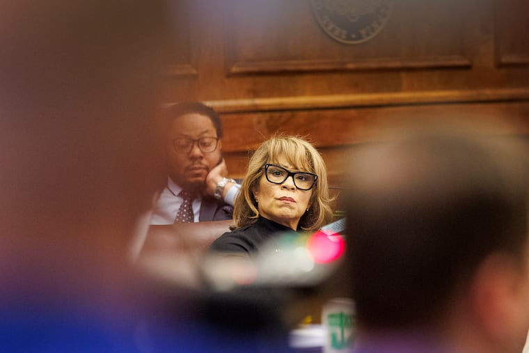 Philadelphia City Councimember Quetcy Lozada listens to public comment on her bill limiting medical providers in Kensington.