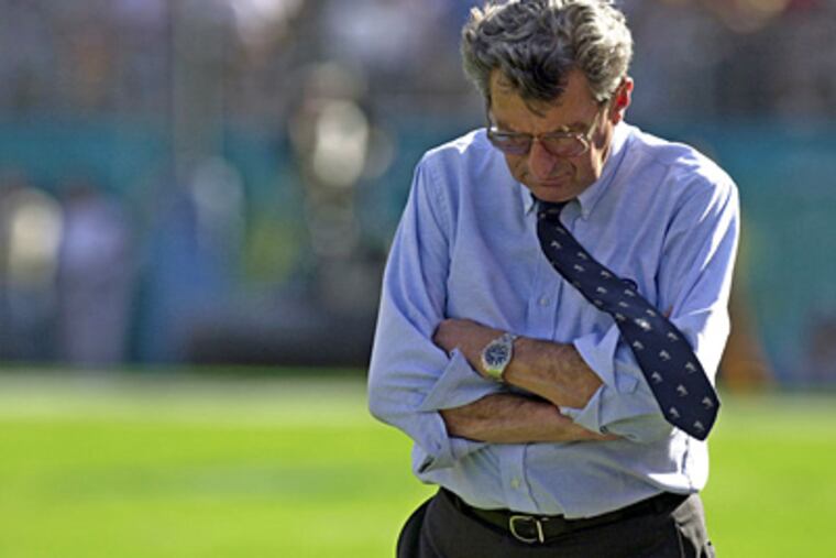 Joe Paterno was fired from Penn State after 61 years. (AP Photo/Phelan Ebenhack, File)