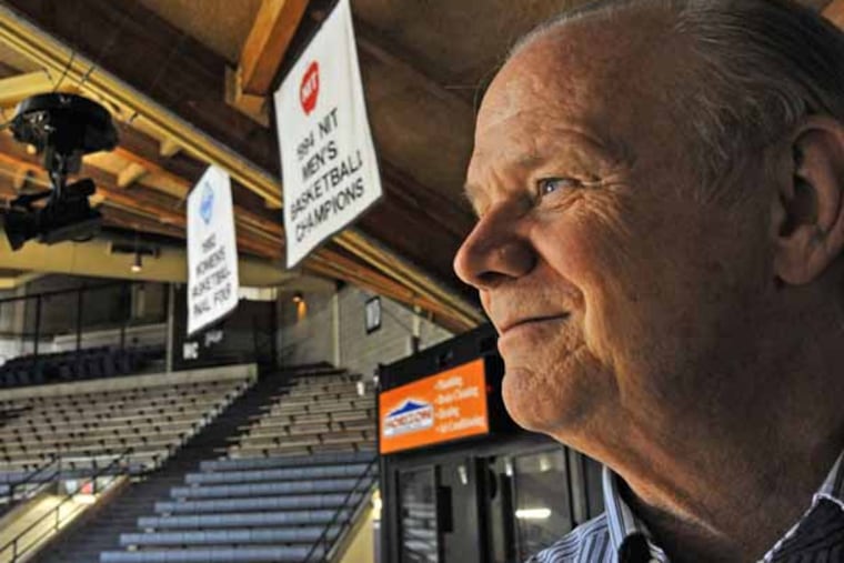 At the Villanova Pavilion, inventor Edmond Dougherty with his Wavecam (at left) on March 20, 2013. ( APRIL SAUL / Staff )