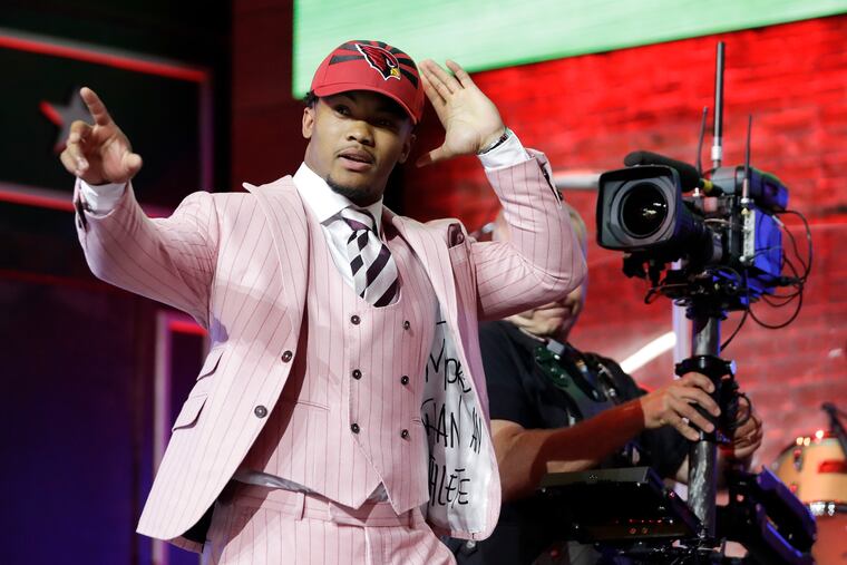 Kyler Murray waves to the crowd after getting picked first overall.