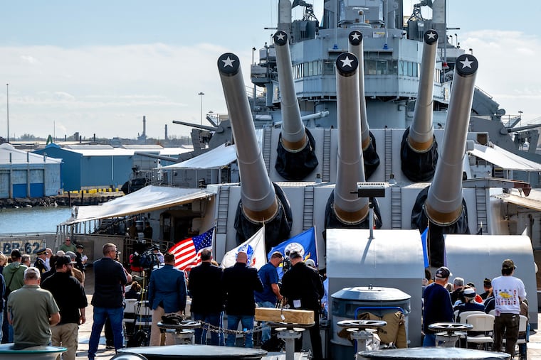 Veterans Day ceremony on the forward deck of the Battleship New Jersey Monday, Nov. 11, 2024.