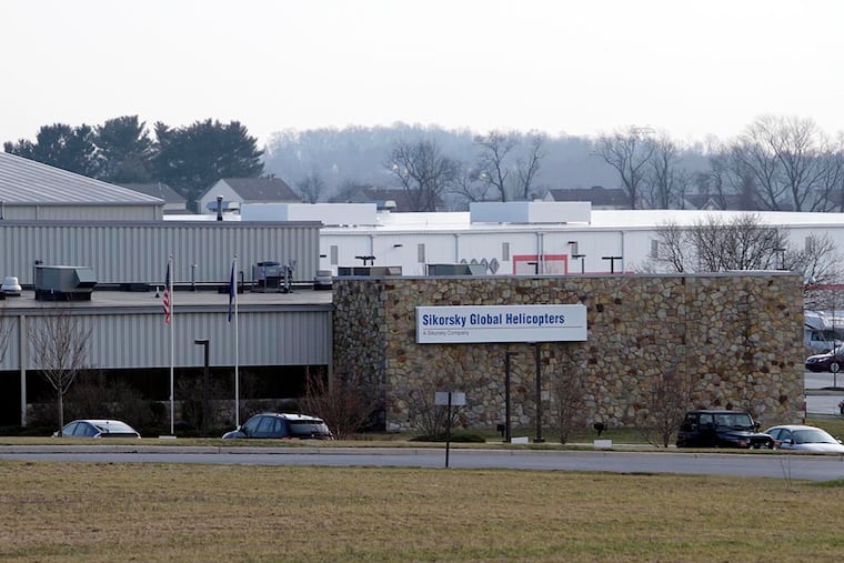 The Sikorsky helicopter plant in Coatesville had about 1,060 full-time workers before cuts were announced. (File photo)