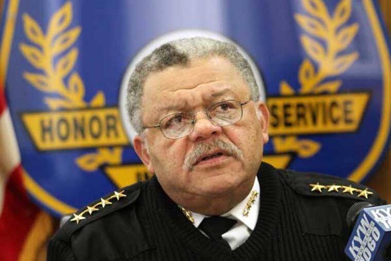 Philadelphia Police Commissioner Charles Ramsey talks with the press about the Biden Commission and other pending laws and procedures concerning guns in America and specifically in Philadelphia. 01/17/2013 ( MICHAEL BRYANT / Staff Photographer )