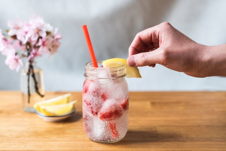 The Frozen Spritz, a cocktail curated by Philadelphia Distilling bar manager Canyon Shayer, featuring everyday ingredients, like lemon, sparkling water, and a pinch of salt.