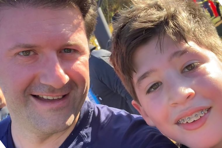 Alexander Kutikov and his son Bennett at a recent 5K.