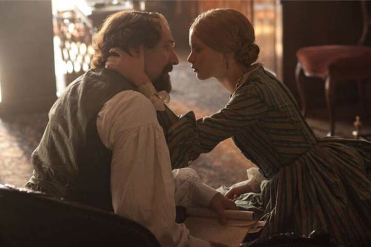 A tender, unguarded moment for Ralph Fiennes as Charles Dickens and Felicity Jones as his mistress Nelly Ternan.