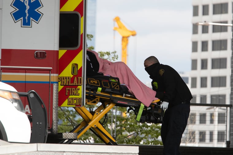 A patient arriving at the emergency room at Penn Presbyterian Medical Center last week.
