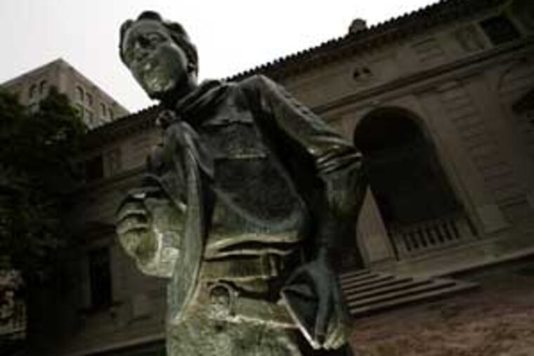 The Boy Scout statue in front of the Boy Scout headquarters on Logan Square in Philadelphia