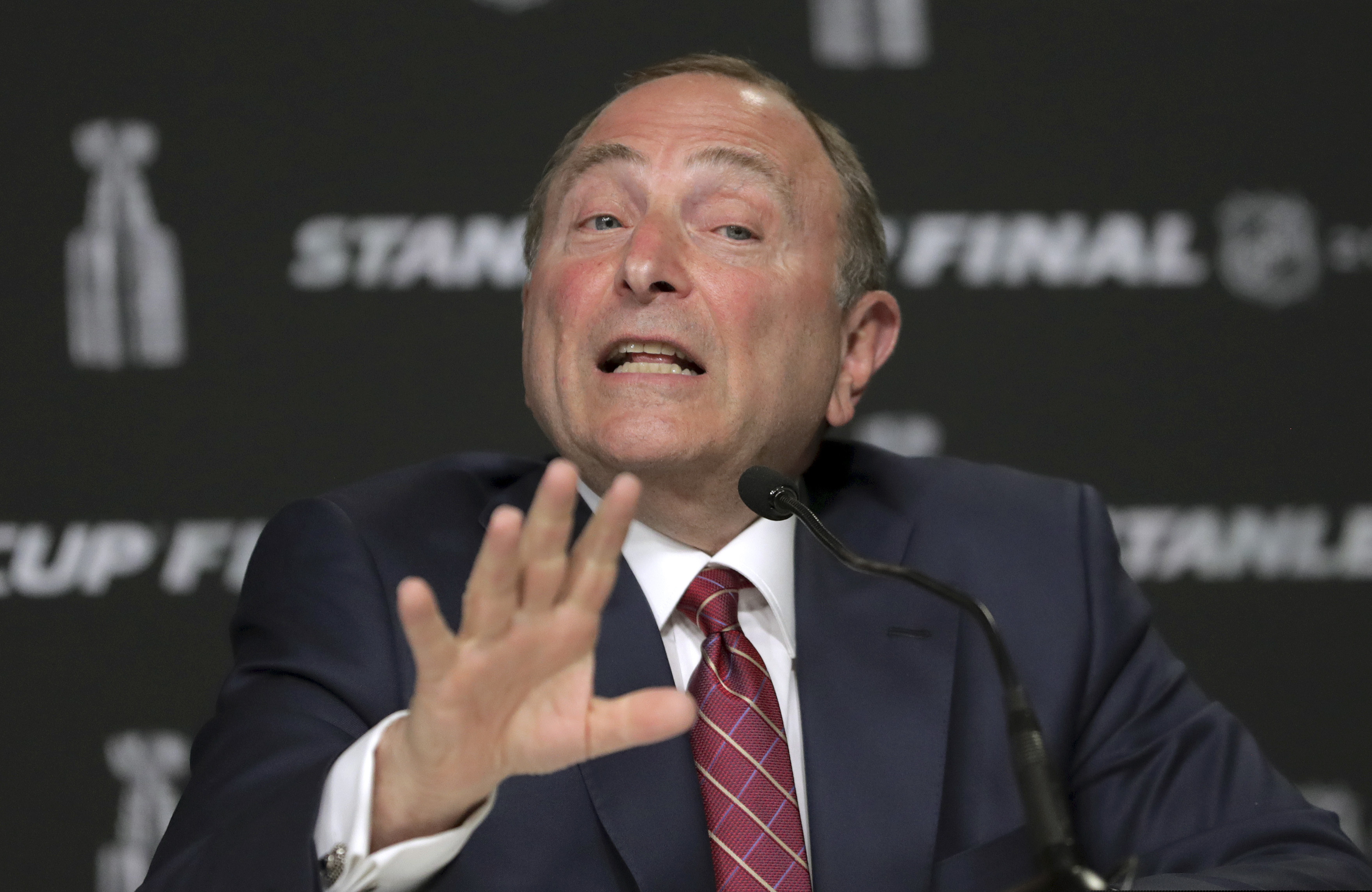 Gary Bettman, the NHL commissioner, said the league is exploring several options for where games will be played in the upcoming season.