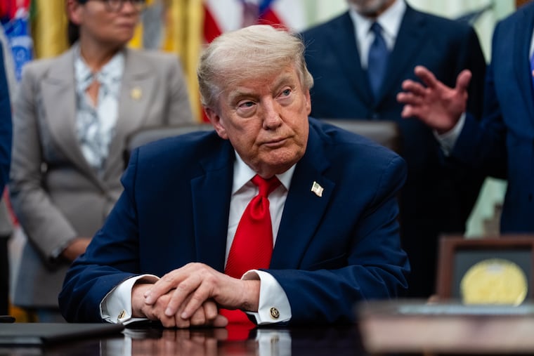 President Donald Trump speaks in the Oval Office Thursday. At best, the president's preliminary agreement with Iran will maybe get the world back to Feb. 27 — the day before the war began, writes the Editorial Board.