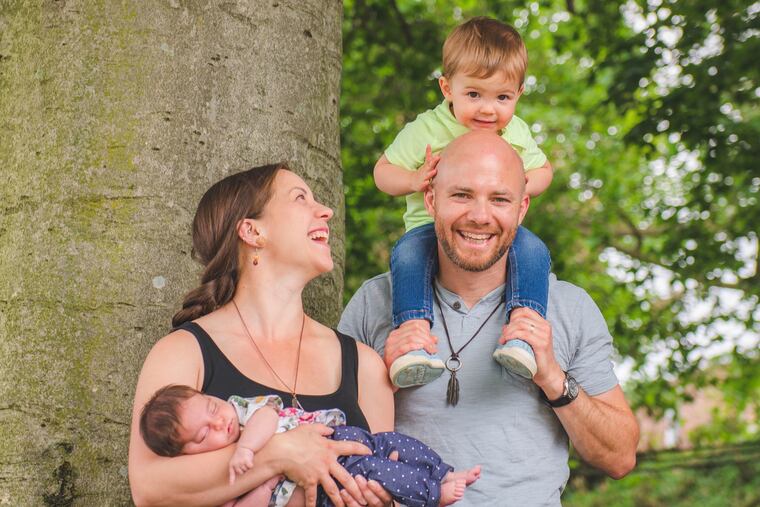 Morgan and Chris Rakay with children Juniper and Fletcher.