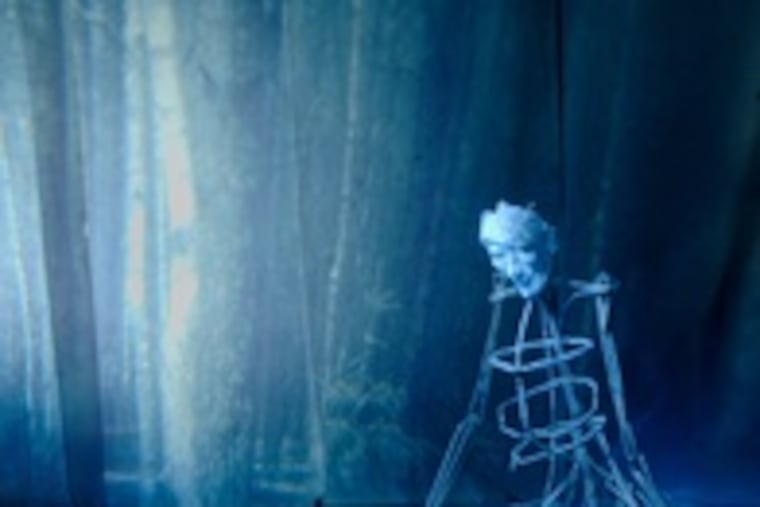 Puppet sculptures, Sebastienne Mundheim's "Sea of Birds." They're manipulated by dancers "to explore the metaphors in the story," she says. "Sea of Birds" is less formal, more intimate.