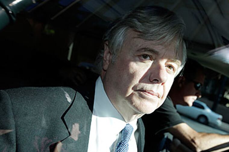 Former State Sen. Vincent J. Fumo leaves the U.S. courthouse in Philadelphia after being sentenced to 55 months for corruption convictions. (AP Photo/Matt Rourke)