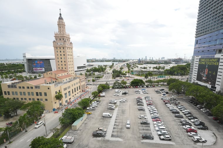 This Miami-Dade College parking lot, appraised at $60 million, was given by Florida Gov. Ron DeSantis to President Donald Trump's library foundation in September.
