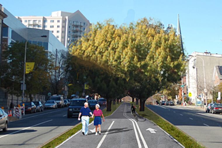 Design proposal shows Spring Garden Street after improvements that could come to the busy corridor.
