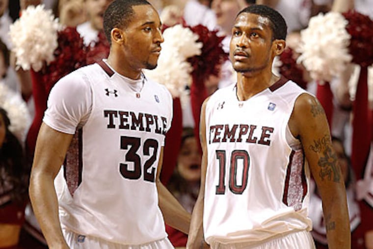 Ramone Moore (right) scored all of his team-high 19 points in the second half of Temple's win. (Ron Cortes/Staff file photo)