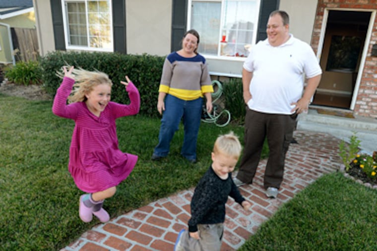 The Davis family was able to get an FHA mortgage just 3 years after being foreclosed on.. (Doug Duran/Contra Costa Times/MCT)