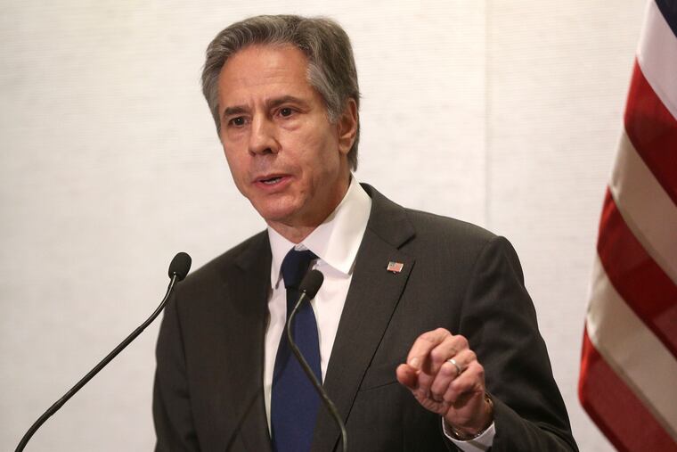 U.S. Secretary of State Antony Blinken at a news conference in Melbourne, Australia, on Friday.