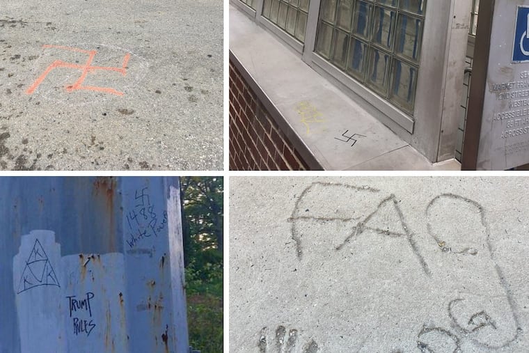 Slurs can appear anywhere: Sidewalks, streets, subway stops, light poles, buildings. Some people write them off as jokes; others find them dangerous and dehumanizing.