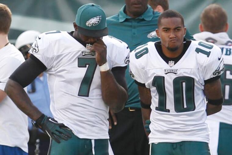 Michael Vick and DeSean Jackson. (Clem Murray/Staff Photographer)