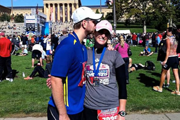 Joseph Jesiolowski and Jessica Bisignano. He proposed to her in January 2011, "in the middle of a run" along the Schuylkill.