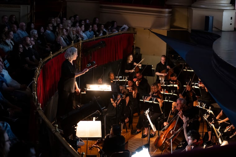 Beatrice Jona Affron leading the Philadelphia Ballet Orchestra in Prokofiev's 'Romeo and Juliet' Thursday night at the Academy of Music.