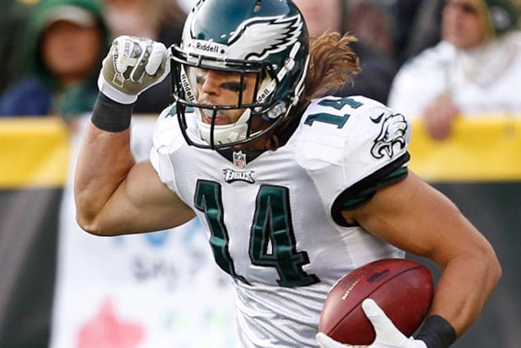 Eagles' Riley Cooper reacts after his second touchdown reception.
(Ron Cortes/Staff Photographer)