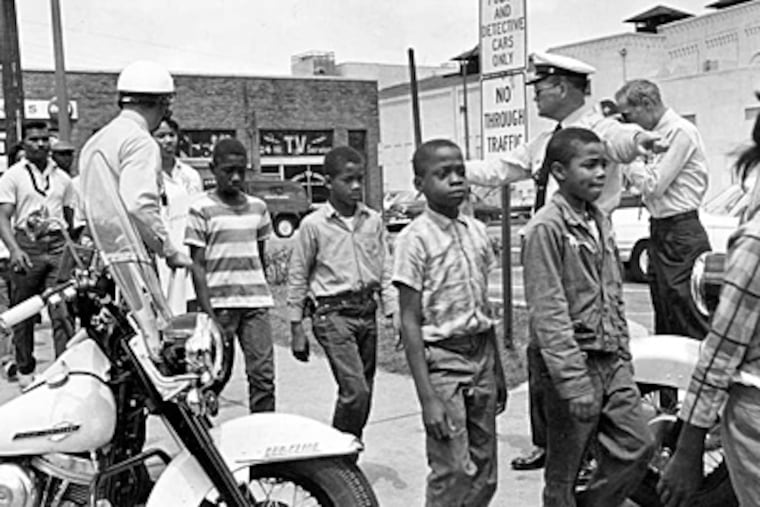 Schoolchildren being led to jail in Birmingham, Ala., on May 4, 1963. They were arrested for protesting near city hall against racial discrimination