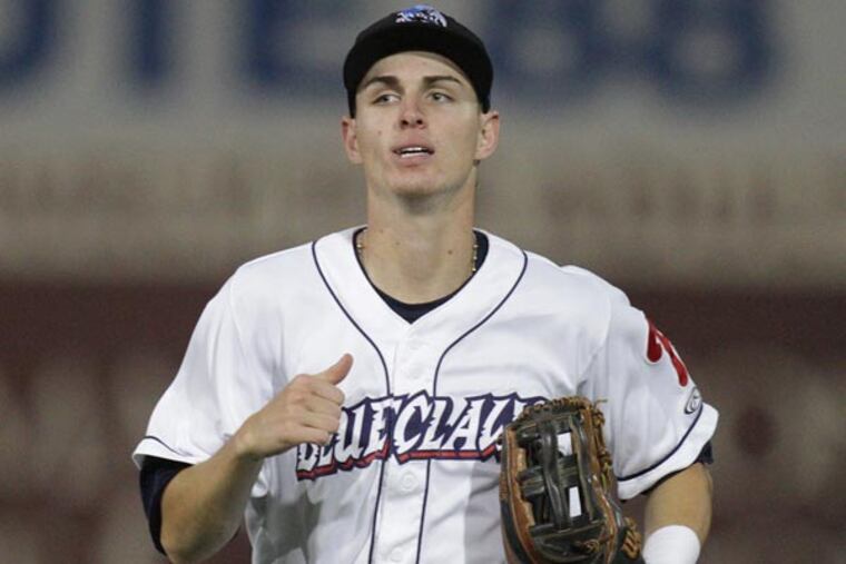 Lakewood BlueClaws center fielder Carlos Tocci. (Steven M. Falk/Staff Photographer)