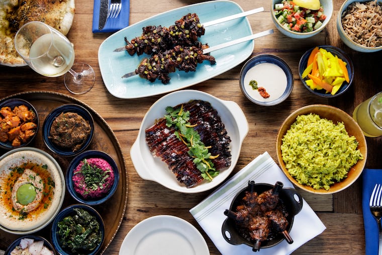Assorted plates including the duck, at Zahav in Philadelphia, Pa. on Thursday, Sept. 12, 2024.