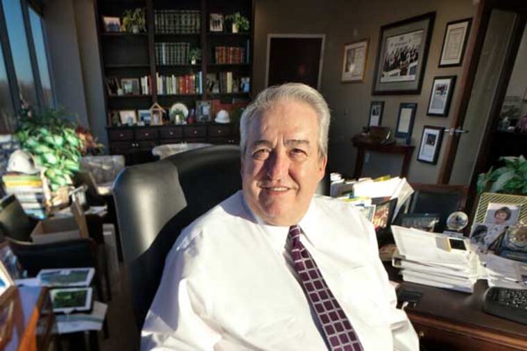 Irvin E. Richter, Chairman and CEO, Hill International, at his desk in Marlton. DAVID M WARREN / Staff Photographer