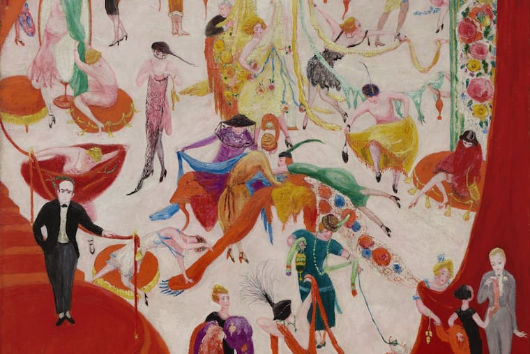 Detail from Florine Stettheimer’s “Spring Sale at Bendel’s” (1921)