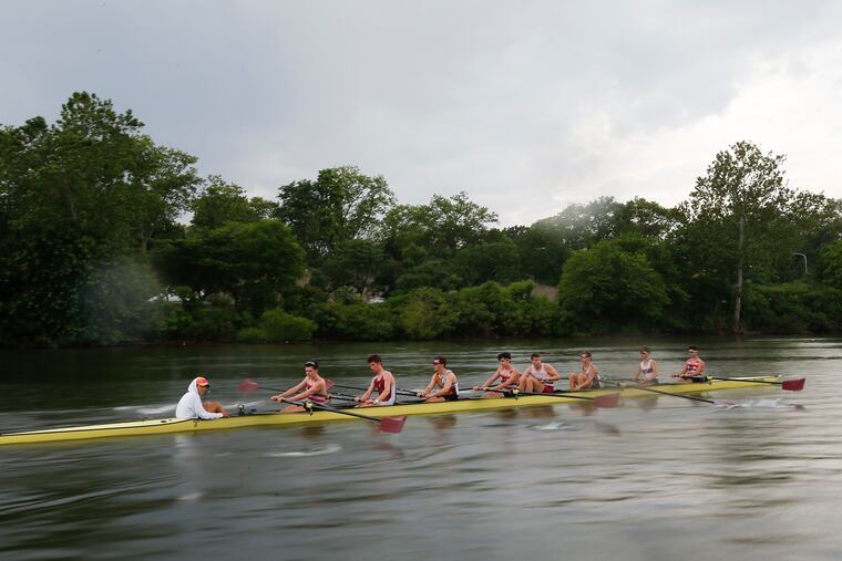 The St. Joseph's Prep varsity eight is shown here in June preparing for Henley's Princess Elizabeth Challenge Cup.