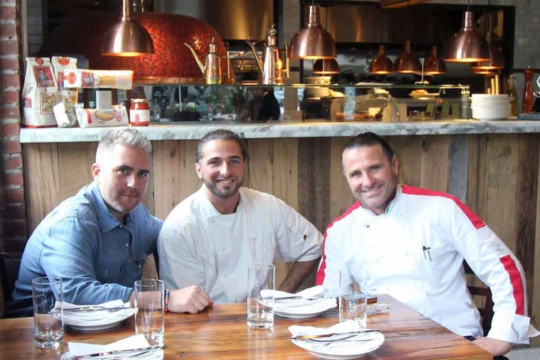 At Arde in Wayne, business partners (from left) Scott Stein, Antimo DiMeo and Pino DiMeo. (MICHAEL KLEIN / Philly.com)