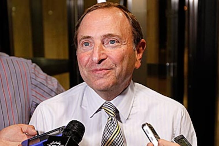 NHL commissioner Gary Bettman said. "There seems to be no rush by the union to make a deal." (Jason DeCrow/AP file photo)