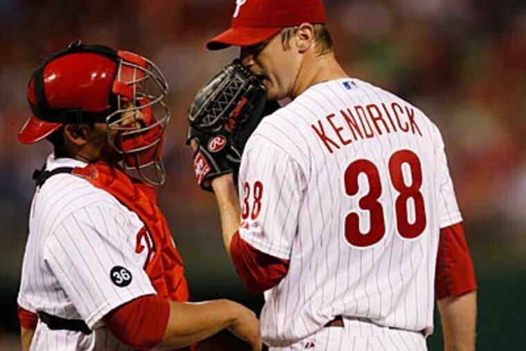 Kyle Kendrick pitched six innings and gave up two runs in Saturday's 5-2 win against the Nationals. (Michael S. Wirtz / Staff Photographer)