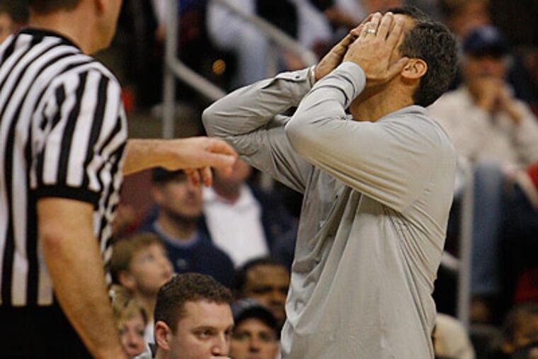 Jay Wright has watched his team tumble down the Big East standings over the last few weeks. (Ron Cortes/Staff file photo)